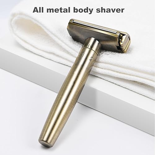 Miniatura 7 de Maquinilla de afeitar de seguridad de doble filo, mango de aleación de zinc que incluye 10 cuchillas de afeitar + soporte de maquinilla de afeitar