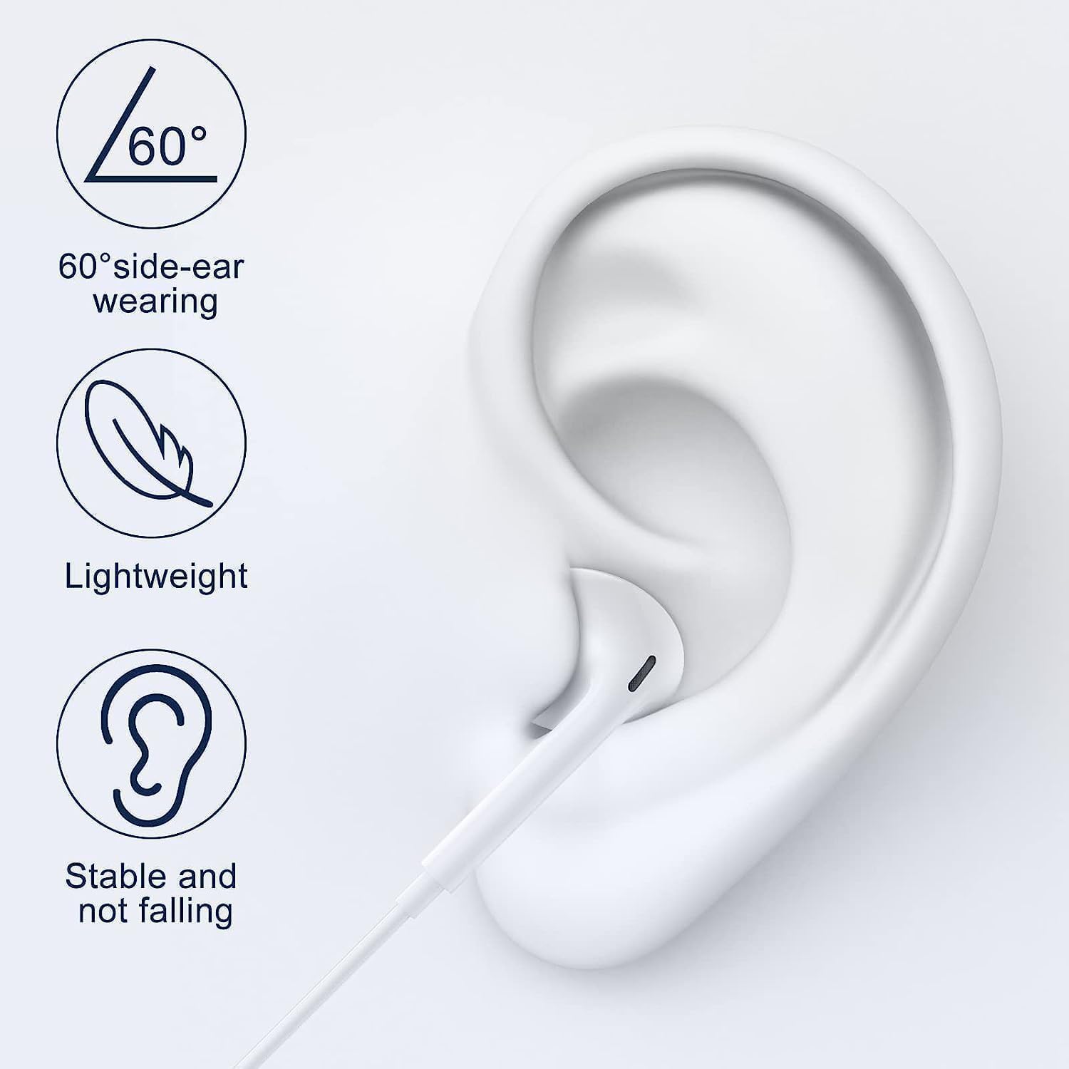 2 Pack Headphones with USB-C Plug, Wired Ear Buds with Built-in Remote to Control Music, Phone Calls, and Volume,Compatible for iPhone 15 16 17 Pro Max Plus