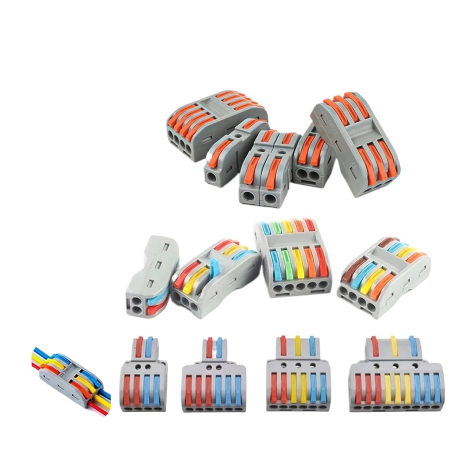 Kit de empalme bloque terminales conector cable a presión | Juego De Conector De Cable Y Bloque De Terminales De Inserción Rápida, Diseño De Empalme(SPL-3(PCT-223) Color,50 PCS)