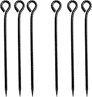 FERCERY 16 Inch Heavy Duty Rebar Stakes (6 Pack) - Rust-Resistant Metal Ground Anchors for Tents, Inflatables & Gardens