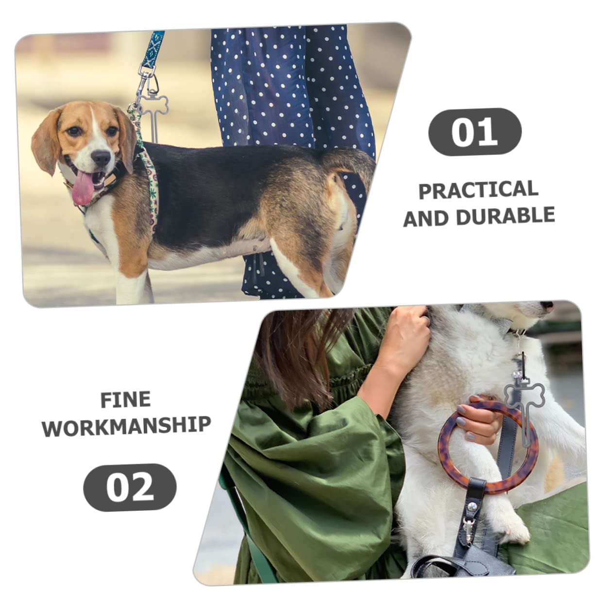 BESPORTBLE 40 Piezas Clip para bolsa de caca de perro dispensador de bolsas para perros Dispensador de bolsas para caca de perro rugerizado Accesorio para recoger excrementos AbS
