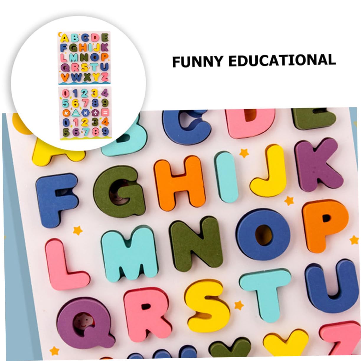 Juguete Educativo para Niños de Madera 2 Piezas Números y Letras | Bloques para Niños, Rompecabezas Base, Aprendizaje Temprano, Decoracion Colegio