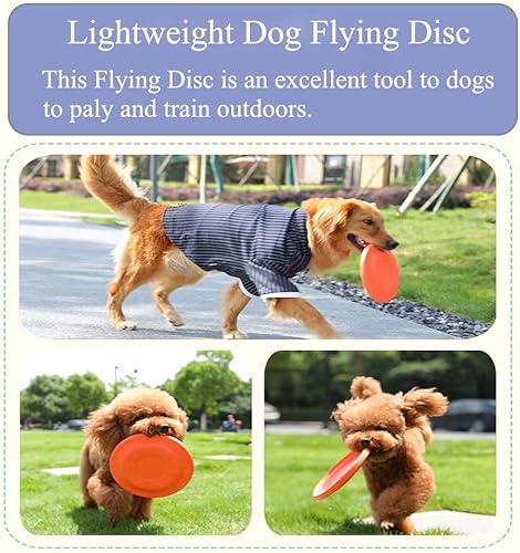 Miniatura 4 de Paquete de 2 discos voladores para perros, disco volador indestructible, juguete de entrenamiento y juego al aire libre para perros pequeños y