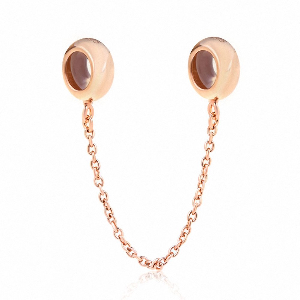 SOUKISSSafety Chain Rubber Stopper 925 Sterling Silver Charms for Snake Chain Bracelets