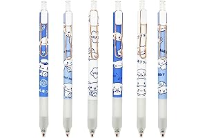 Anime Pens for School Supplies 6Pcs Cute Black