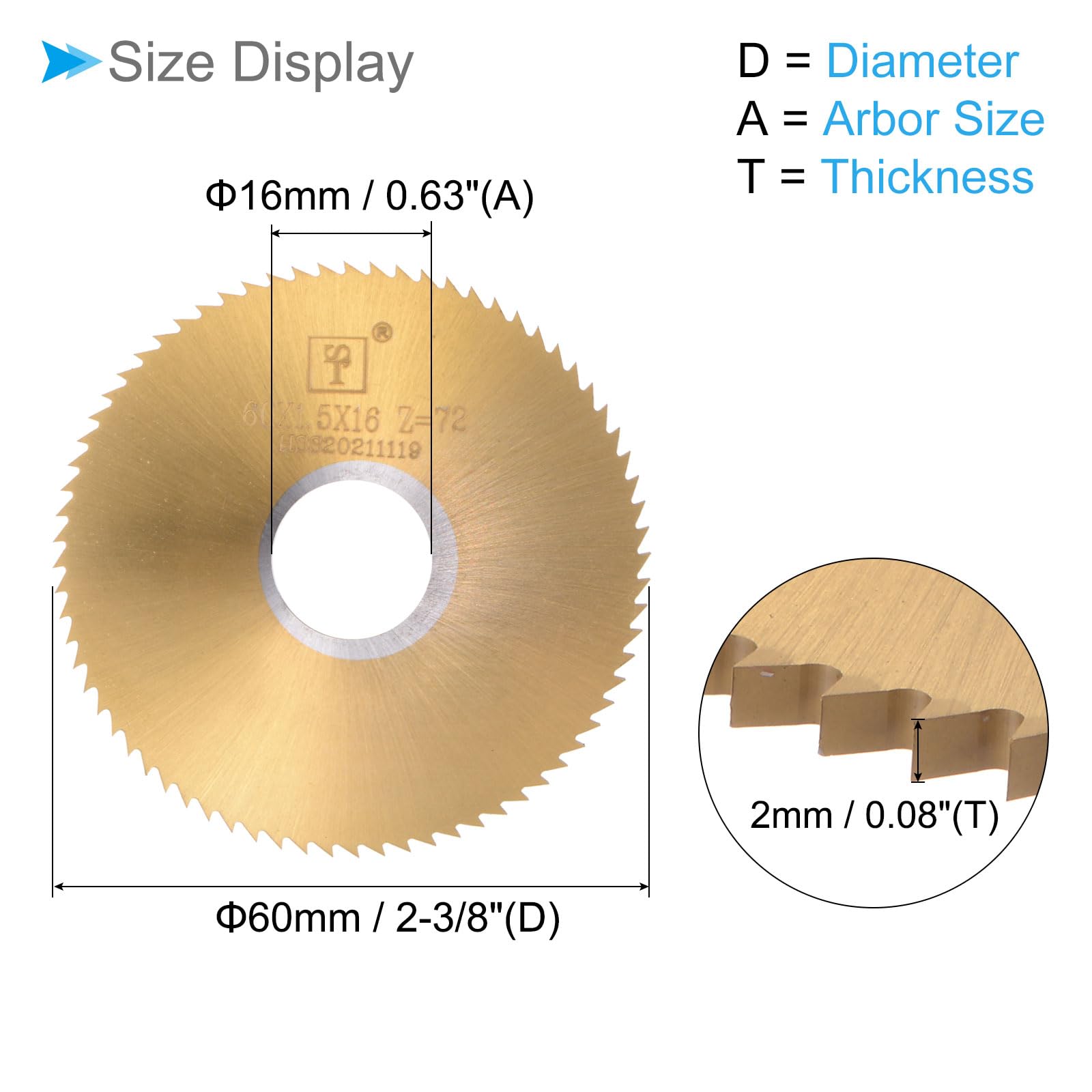 CoCud Circular Saw Blade, 60mm Dia 16mm Arbor 2mm Thick 72 Tooth - Image 2