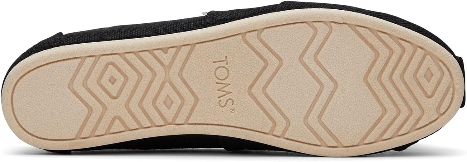Toms Womens Classic Alpargata with Heritage Canvas Black/White 8 Medium - Image 4