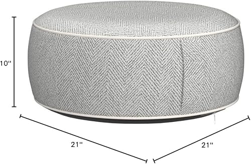 Miniatura 2 de Puf inflable otomano, 21 x 10 pulgadas, relleno otomano de chenilla con forro de PVC inflable, reposapiés con mango portátil, almohada redonda de