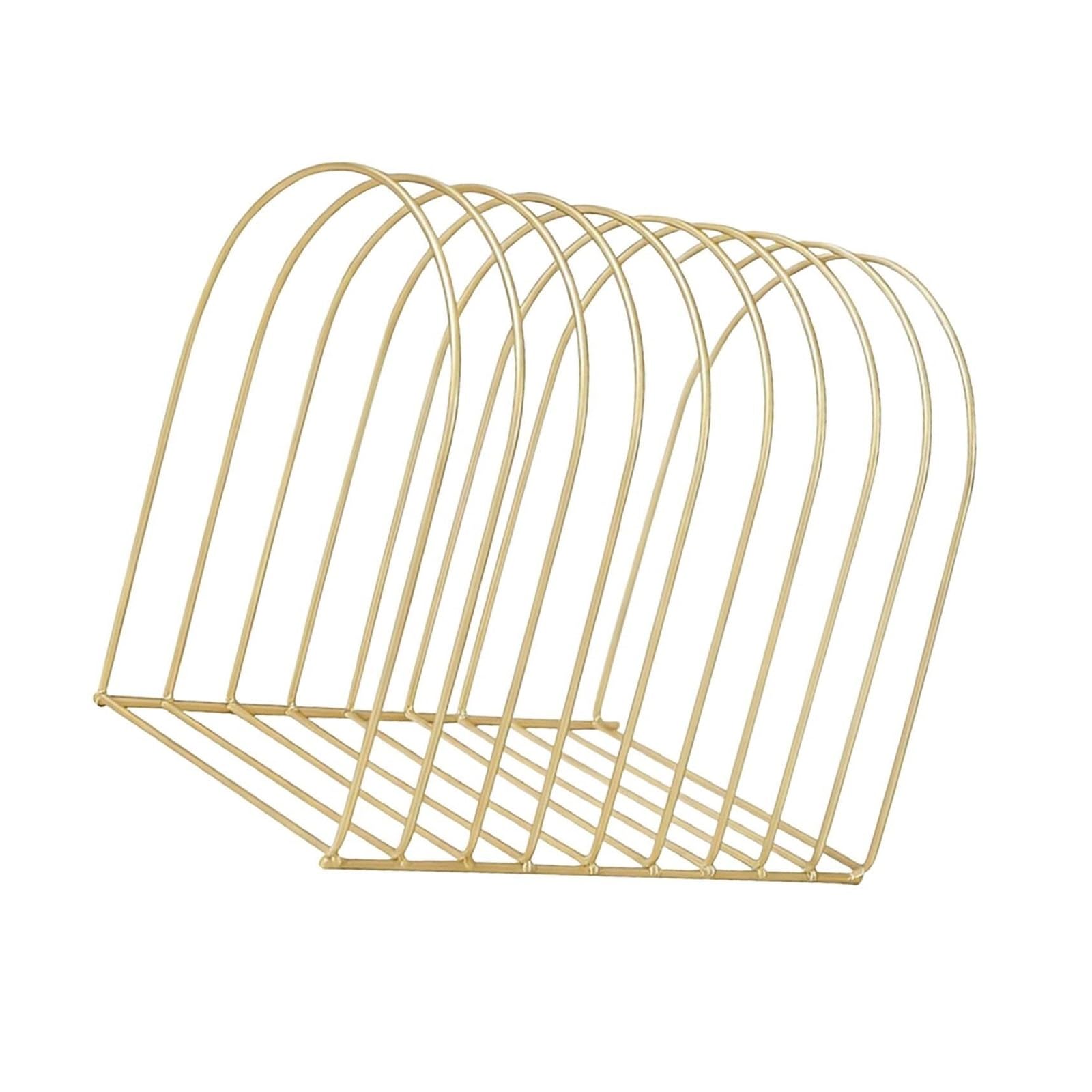 Ptasccne Half Round Multipurpose Magazine Rack Desktop Iron Wire Magazine Holder for School Office Home Classroom magazine rack