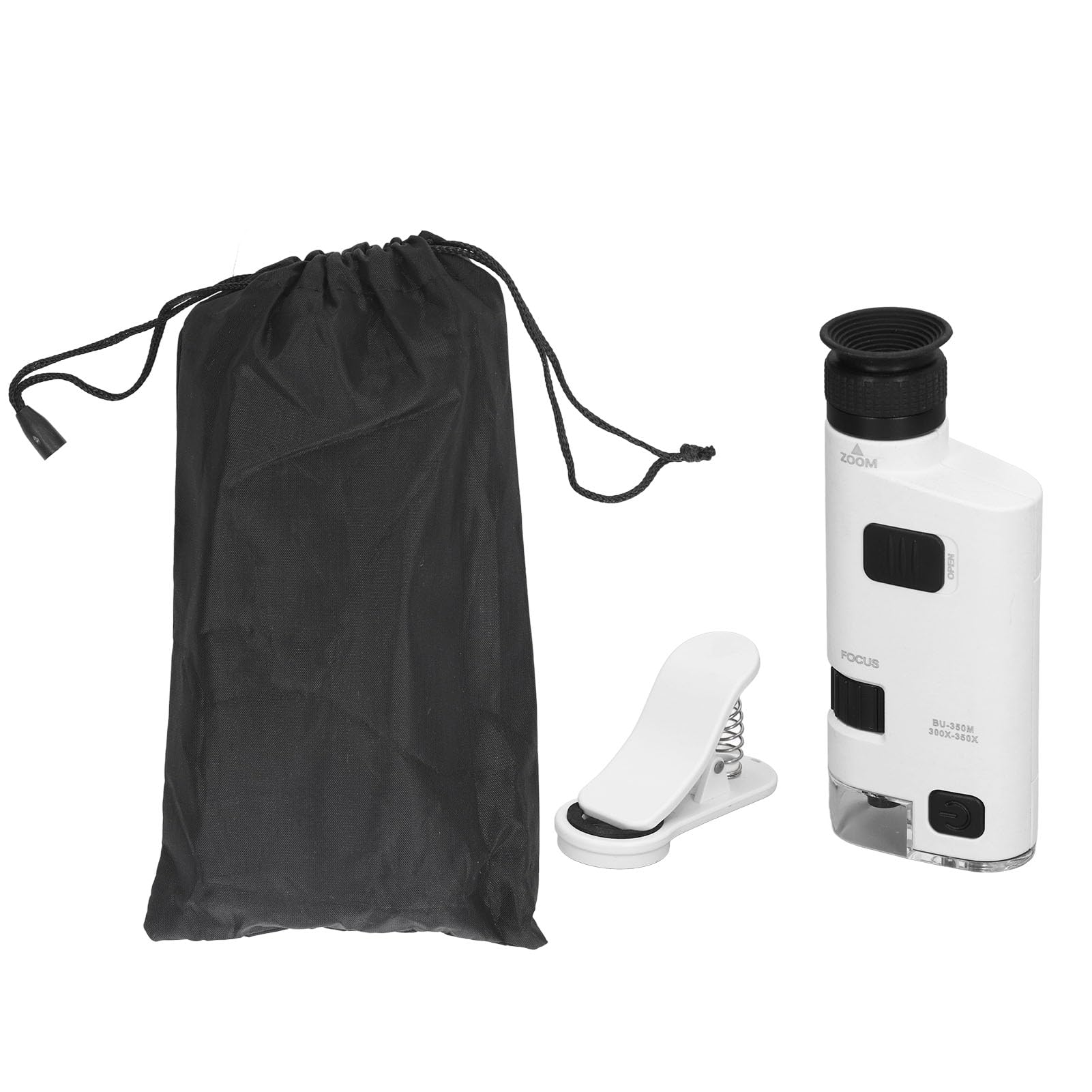 Universal Clip On LED Cellphone Microscope with Detachable 300x 350x Lighted Zoom for Pocket