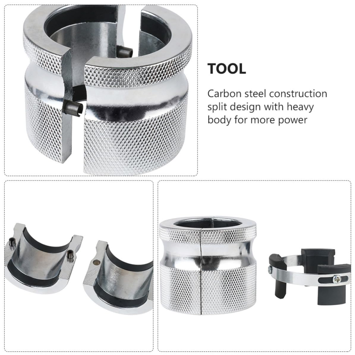 UPKOCH Herramienta de Instalación de Sellos de Horquilla Ajustable Herramienta para Instalar el Retén Horquilla 39mm a 50mm Acero al Carbono Plata
