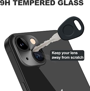 For iPhone Camera Lens Protector - [2 Pack] Premium Aluminum Alloy Back Rear Camera Lens Screen Cover Case Shield (Black- iPhone 13/13 Mini)
