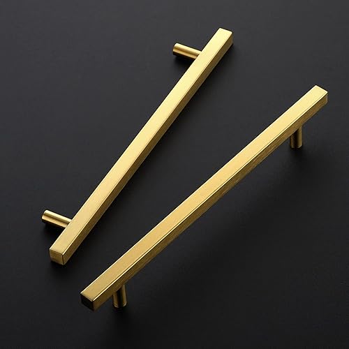 Miniatura 2 de Ravinte Paquete de 30 manijas doradas de latón cepillado de 8 pulgadas, herrajes dorados para armarios de cocina, 11 pulgadas de longitud total