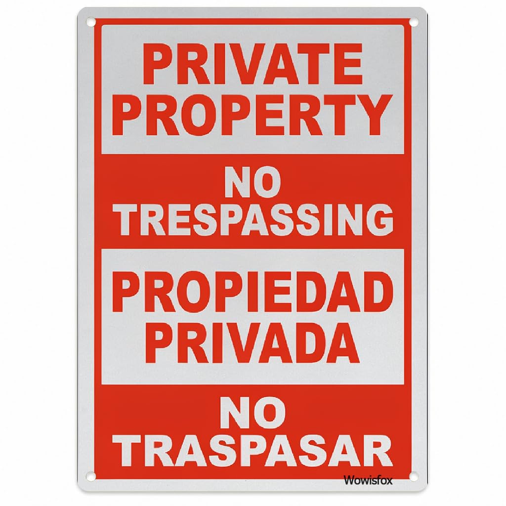 Spanish Bilingual No Trespassing Sign, 8 x 12 Inch Aluminum