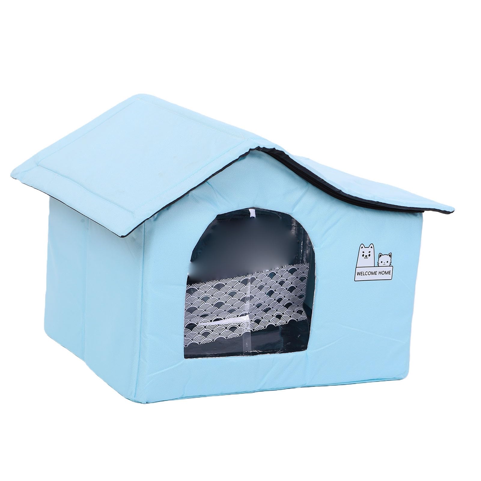 Casa para gatos con aire acondicionado, ajustable y ligera, para uso en interiores y exteriores, con bolsas de hielo (tamaño mediano)