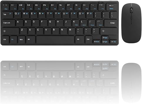 2.4G USB Keyboard Set for Computer White Blue Characters Compact Design Plug and Play Ergonomic Noiseless Portable Keyboard and Keyboard & Combos Wireless Keyboard and Mouse Keyboards