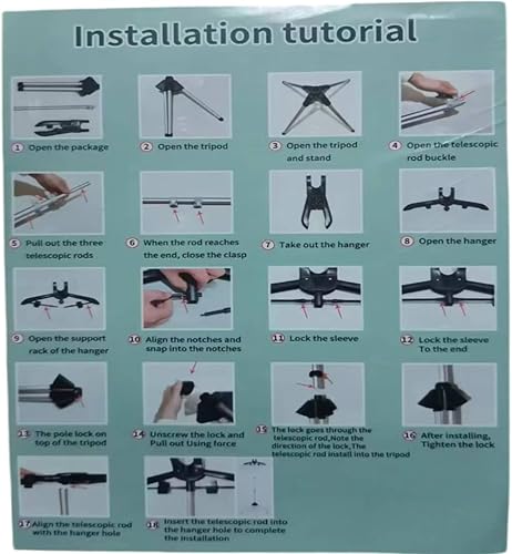Miniatura 9 de Estante plegable de secado de ropa y ropa, altura ajustable, colgador de mano para máquina de planchar, soporte de accesorios para máquina de