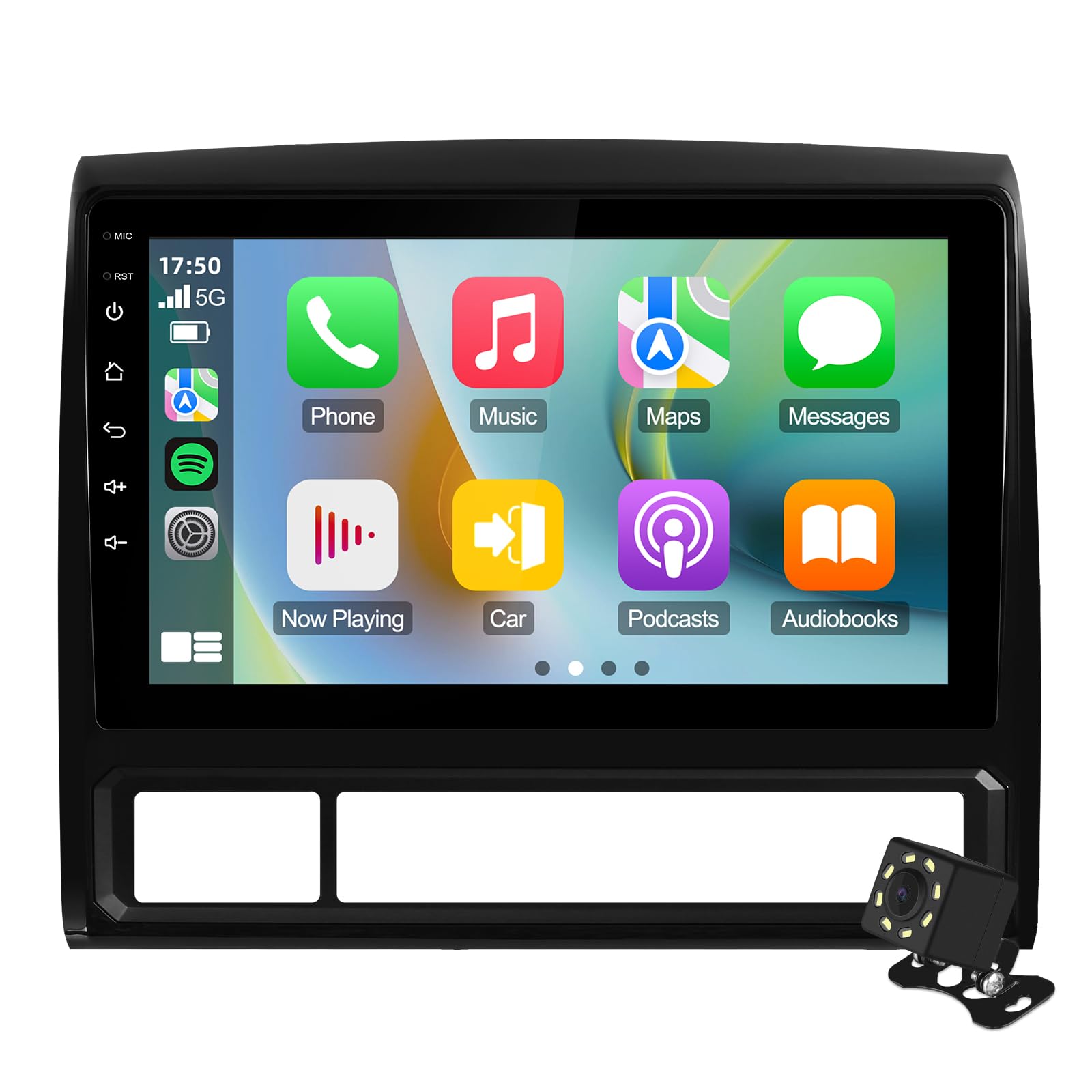 Photo 1 of Double Din Linux Car Stereo for Toyota Tacoma 2005-2013 with 9 Inch Touchscreen Radio Built-in Wireless Carplay/Android Auto/Bluetooth/FM/AUX-in/Steering Wheel Controls/Backup Camera