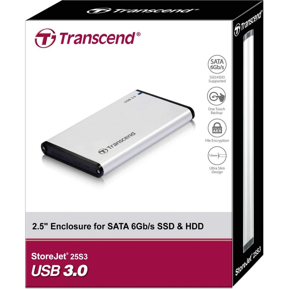 Transcend 25S3 2.5 USB 3.2 Gen 1 External Enclosure for SSD & HDD