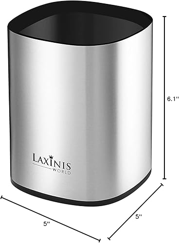 Miniatura 8 de Soporte para utensilios de cocina de acero inoxidable, organizador grande de utensilios, diseño rectangular moderno, utensilio de 6.1 x 5 pulgadas