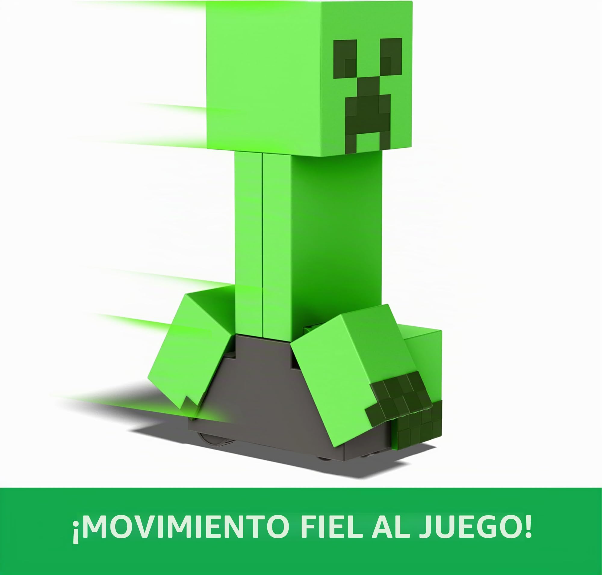 Mattel Minecraft Creeper explosivo, Figura de acción teledirigida con luces y sonidos y 10 piezas de explosión que se lanzan por el aire, juguete regalo para niños y niñas +6 años, HRR48