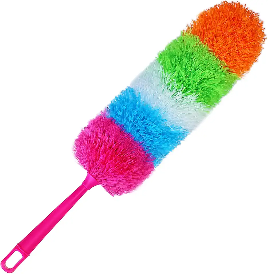 Espanador de mão de microfibra de 50 cm, espanador de detalhes do interior do carro, espanador de penas arco-íris para carro, casa, limpeza de escritório