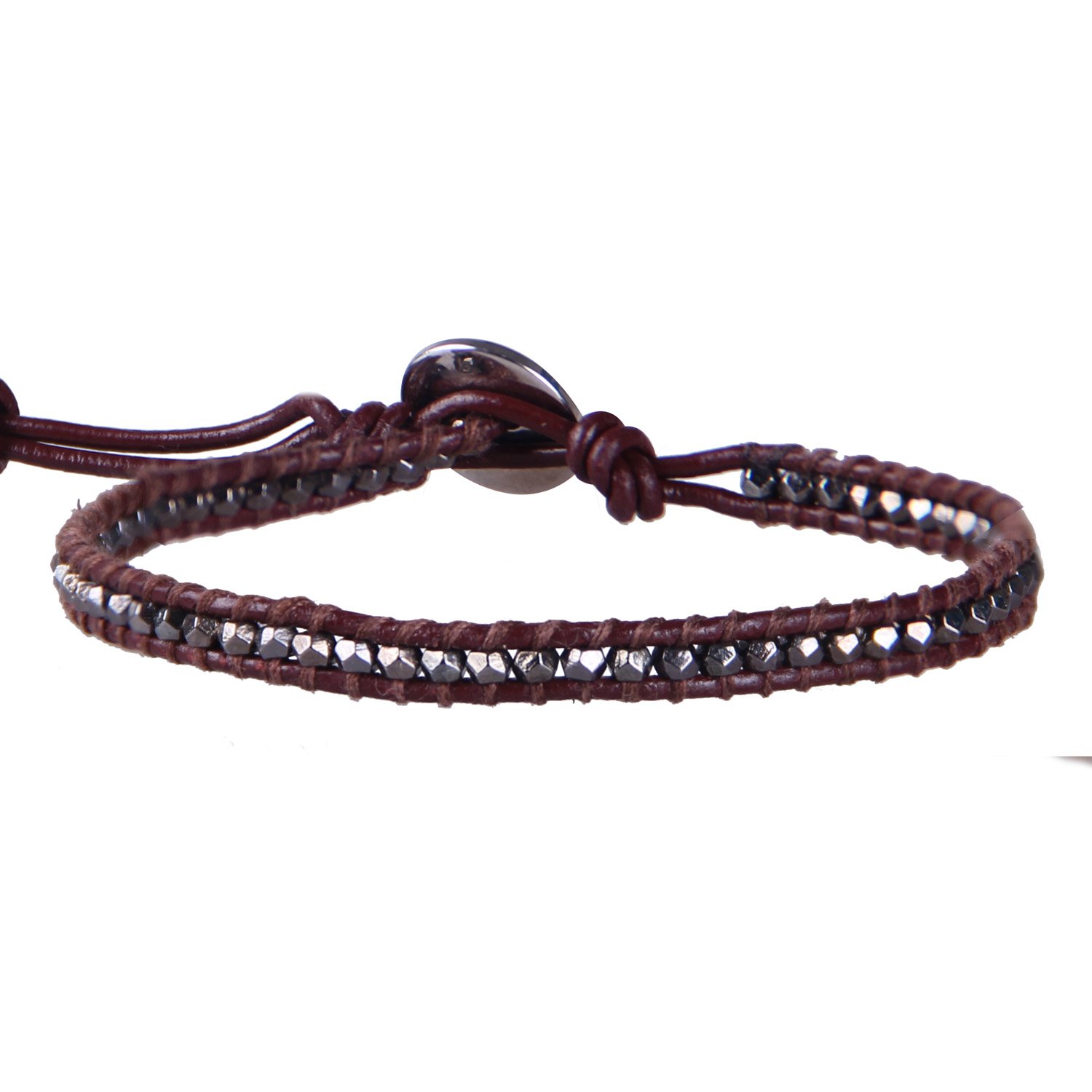 KELITCH 925 Silver Beaded Friendship Bracelets Woven Braided Wrap Bracelets New