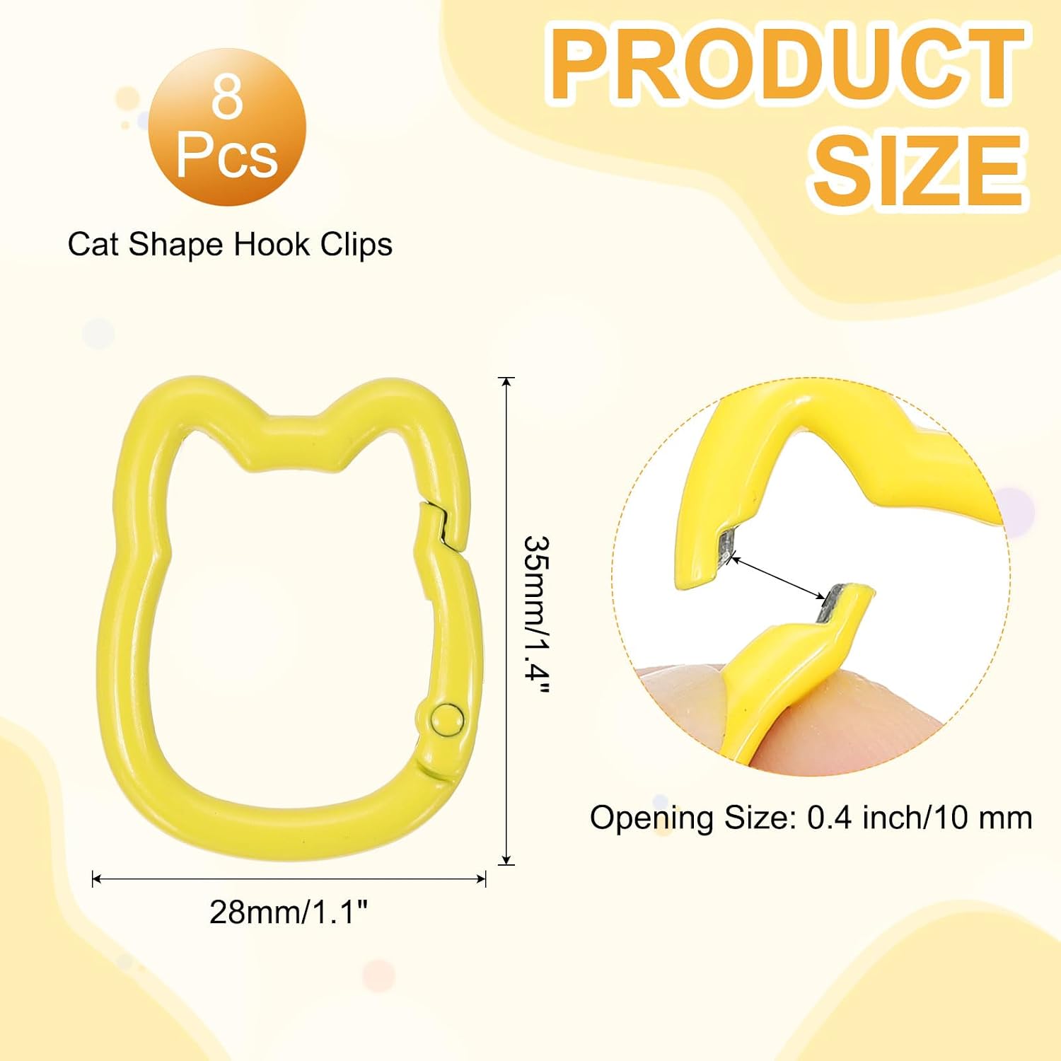 PATIKIL Spring Snap Hook, Cute Cat Shape Keychain Clips Small Keyrings Holder for Bag Purse Strap Keychain Jewelry DIY Making Camping Accessories image 2