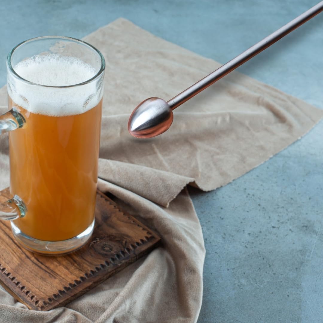 Beer Spike Caramelizer Warmer Novelty Poking Tool Wood Handle Food Grade-Rustproof-SS Steel Rod Camping Home Brewing Campfire Stick Gifts Men Women Parties Holidays Parties Birthdays (beerSpike-1)