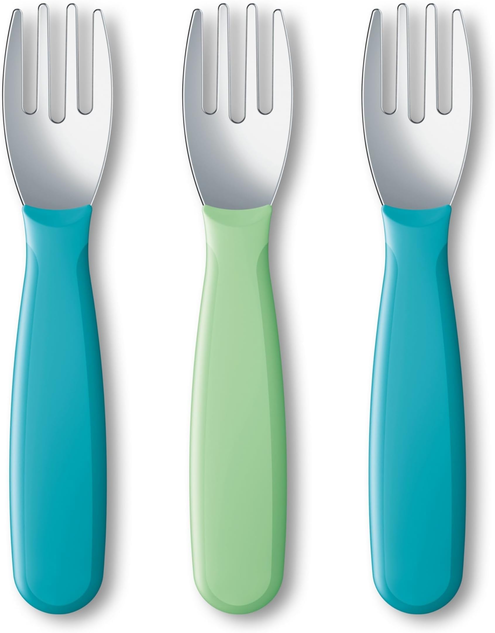 NUK Kiddy Cutlery Forks, Durable Stainless Steel, BPA &amp; Latex-Free, 18+ Months,3 Count (Pack of 12)