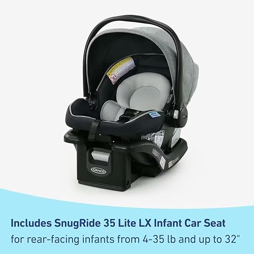 Miniatura 6 de Graco Modes Closer Sistema de viaje con asiento para auto SnugRide 35 Lite LX & Slide2Me de altura ajustable, reversible, ligero, plegado de un