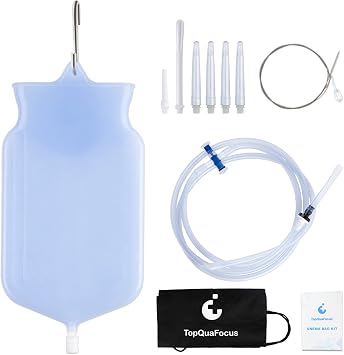 Topquafocus Sac De Lavement Silicone Non Toxique Au Cafe A L Eau Nettoyage Colon Tuyau En Lavement De 6 5 Pi Soulage La Constipation Lavement Sac Amazon Fr Hygiene Et Sante