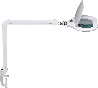 LED-Lupenleuchte Maulcrystal, stufenlos dimmbar, Metall, 17 Watt, weiß, 84 x 26 x 51 cm