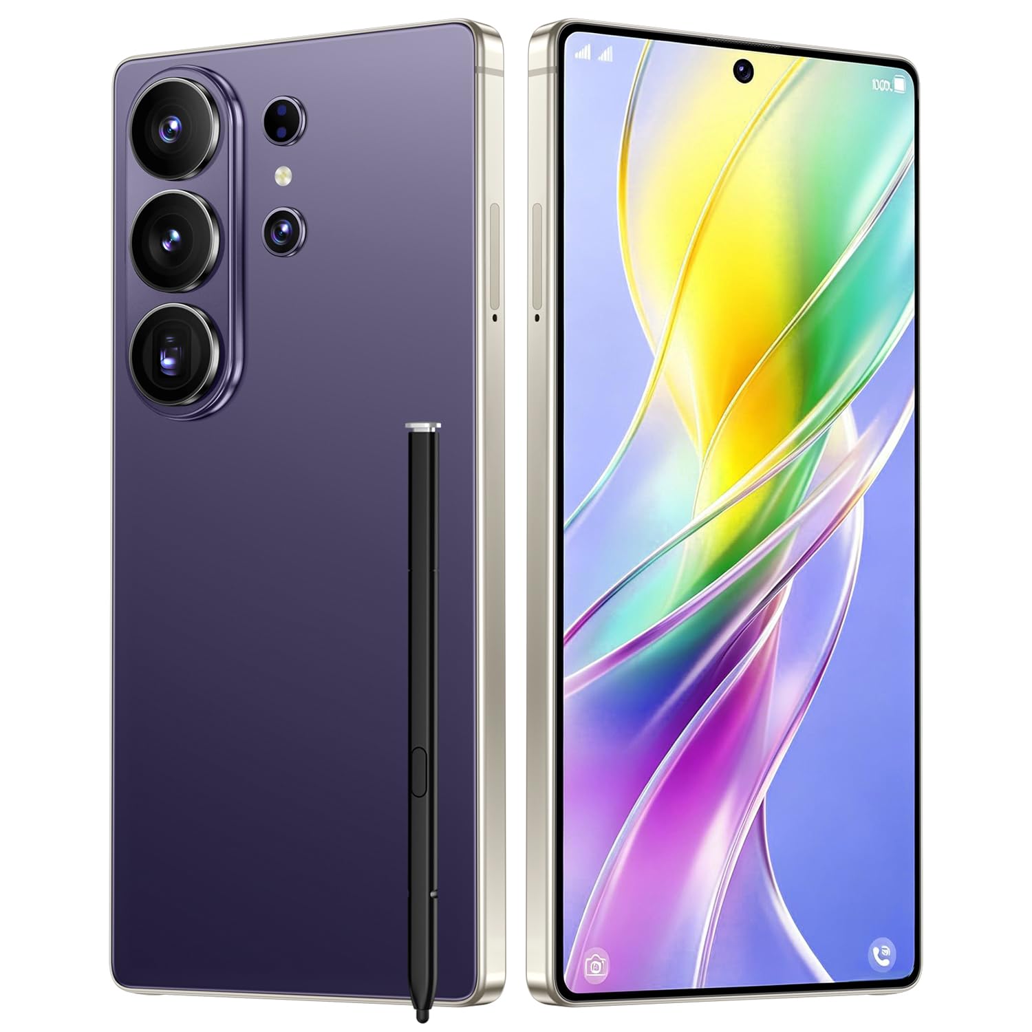 4G Smartphone, 6,6 Zoll HD Display, 4GB+32GB Speicher (erweiterbar bis 256GB), 13MP Front- & 21MP Rückkamera, Android 12, Gesichtsentsperrung, WiFi, GPS, OTG, integrierter Stylus-Stift (Violett)