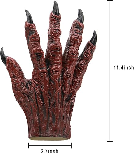 Miniatura 3 de Juego de guantes de máscara de monstruo aterrador para disfraz de Halloween, sombrero y guantes de pata de
