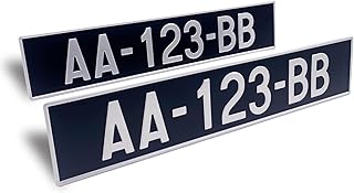 2 Plaques d’immatriculation Collection pour Voiture - Plaques Auto Aluminium - Collection Noire - 520 x 110 mm - résistance aux Chocs, aux intempéries et Anti UV