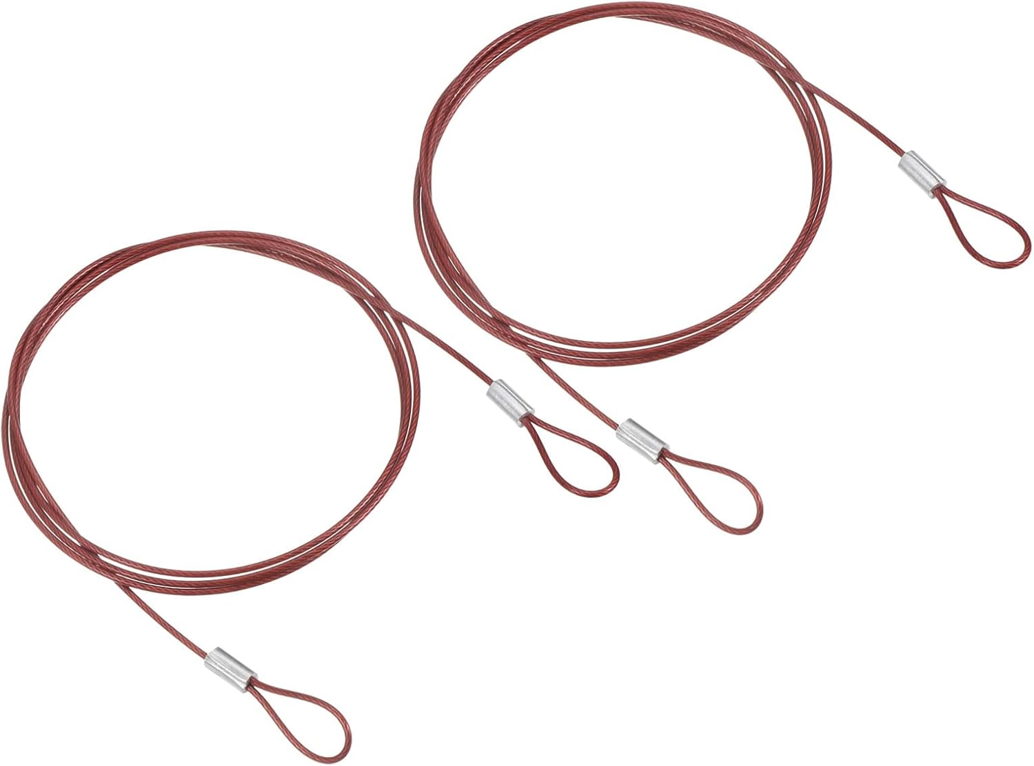 PATIKIL 3.3Ft Safety Cable Lock, 2 Pack Stainless Steel 1.5mm Dia ...