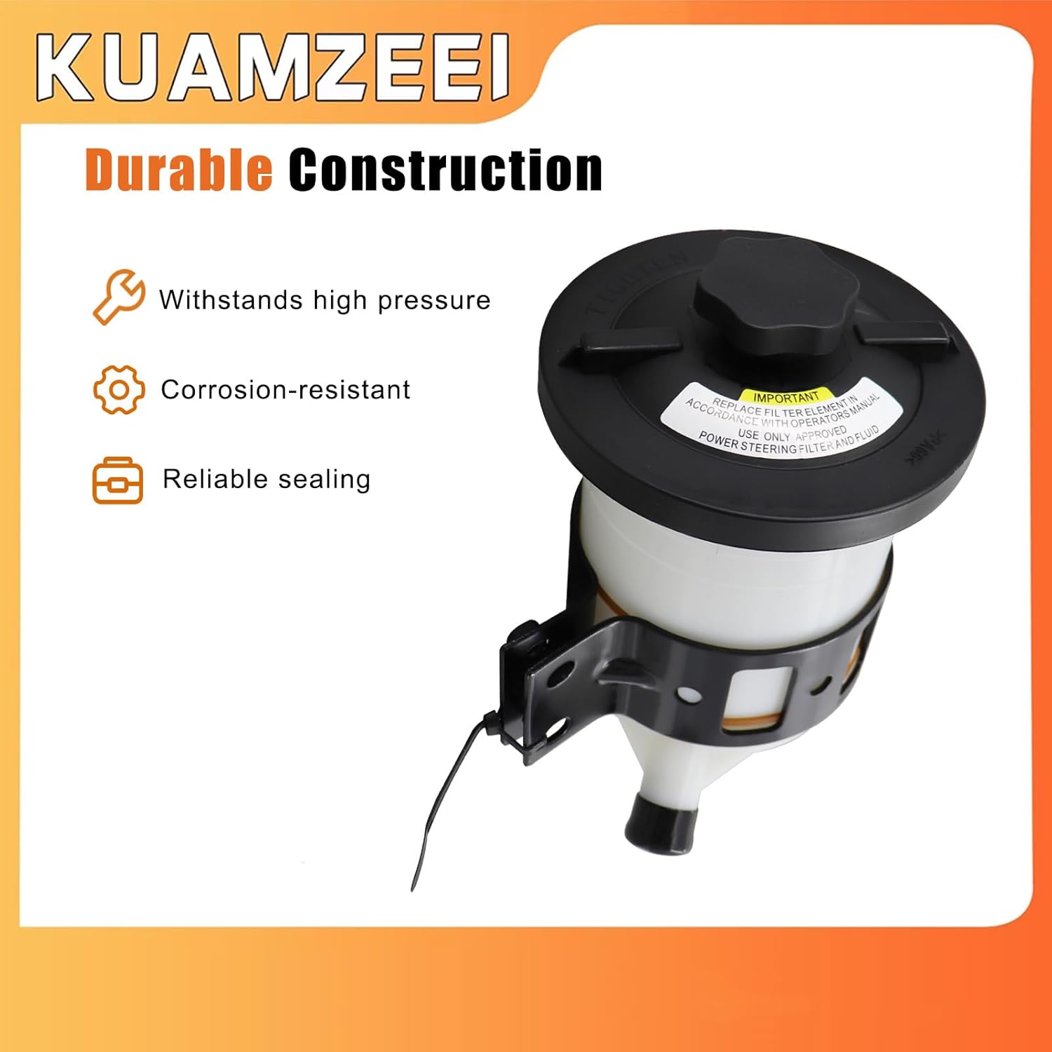 Heavy Duty Power Steering Reservoir Tank with Bracket 603-5106 3558153C93, for International Harvester Truck 4300 4400 7300 2002-2016