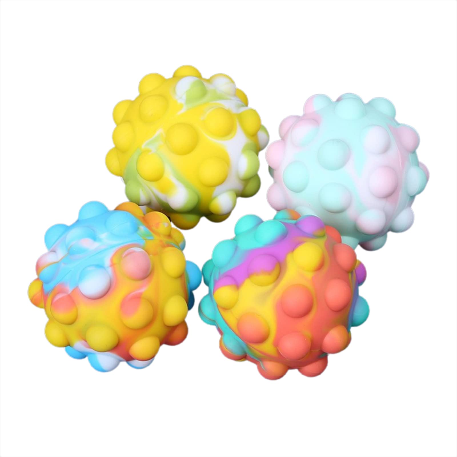 Pop It Stress Ball,Easter Basket Stuffers 3D Food-Grade Silicone,Anti-Anxiety Squeeze Sensory Toy for Kids Adults Over 3 Years (4 Pack)