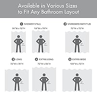 Vista 6 de Cortina Madison Park Spa Waffle de ducha con tela combinada y tratamiento 3M Scotchgard para control de humedad, decoración moderna para el baño