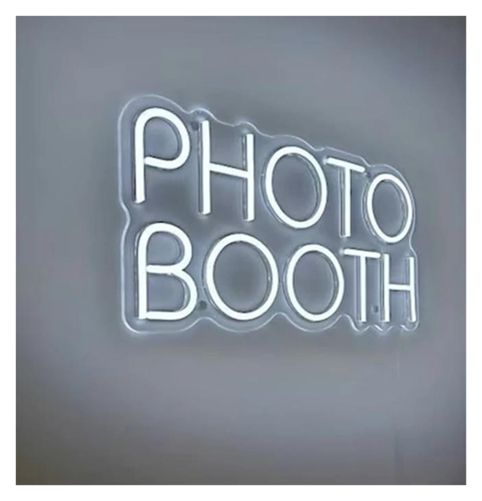 LEMST Signs Lamp Photo Booth Neon Sign, Photo Studio Business Sign 40x19cm(White)