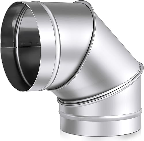 Miniatura 1 de Zonon Tubo de estufa de codo de pared única de 6 pulgadas de diámetro interior para estufa de acero inoxidable, conector de tubo de codo de 90