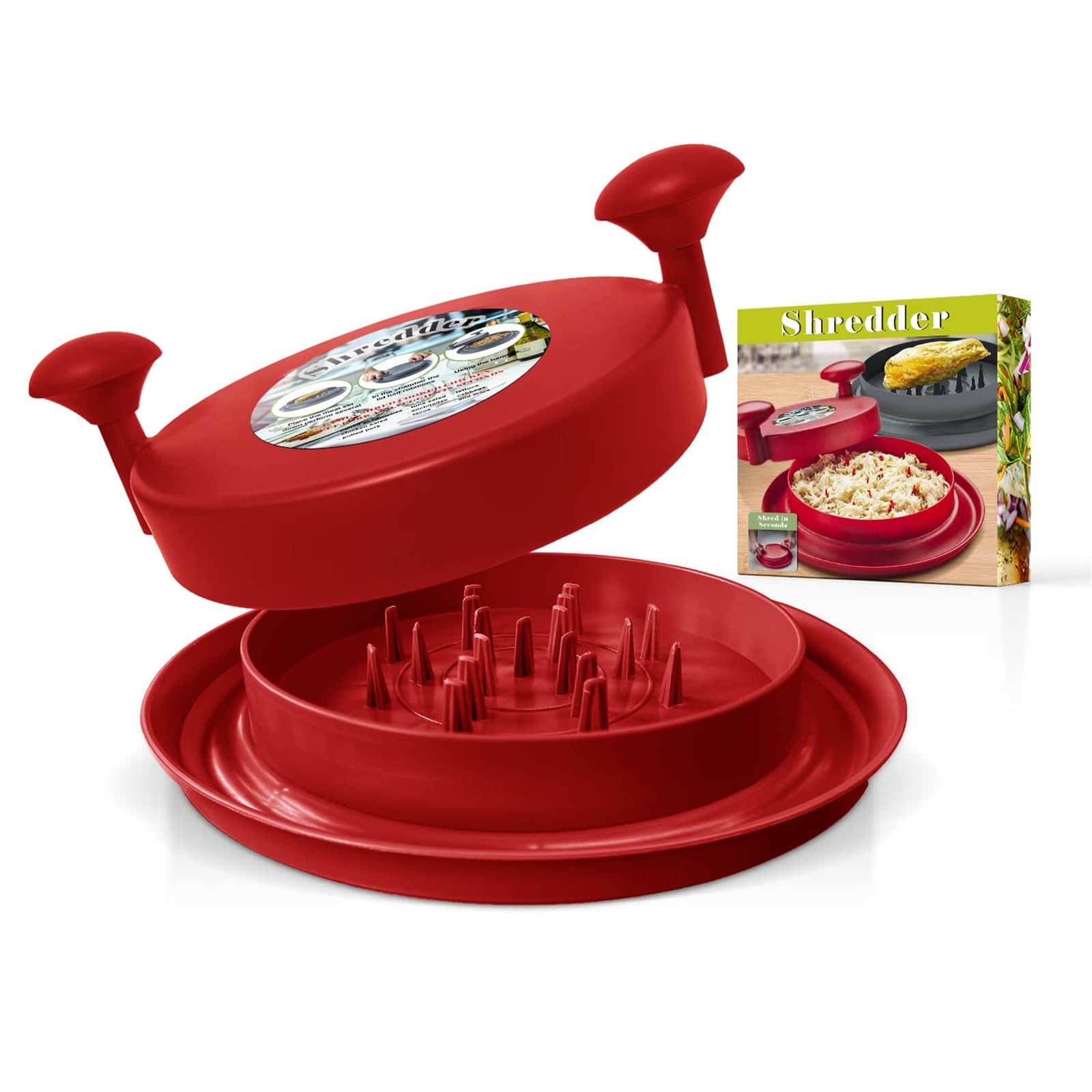 Premium Chicken Shredder Tool - Effortless Shredding for Flavorful Meals! (Red)