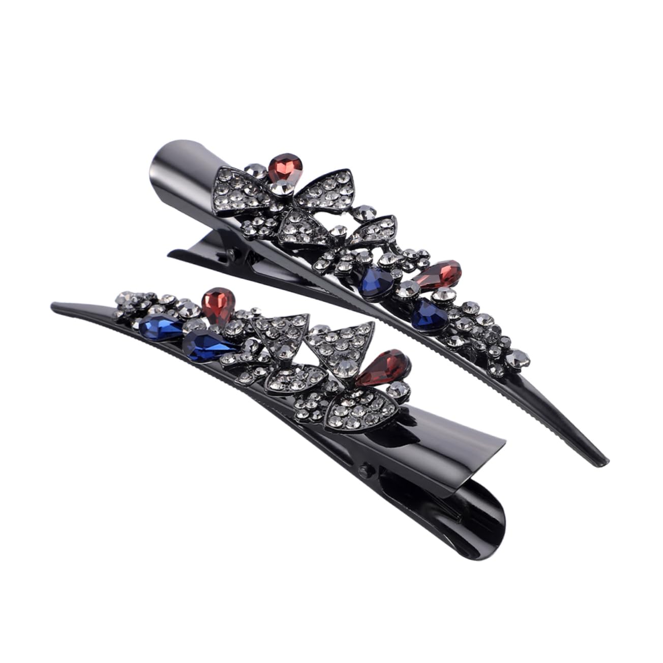 Beavorty 6 Piezas Clip de de pato de cristal Horquilla moda pinzas para el pelo de cocodrilo pinzas para el cabello con purpurina pinzas de cocodrilo para cabello Metal