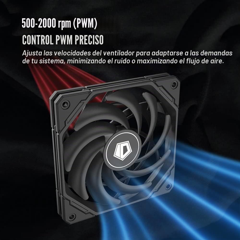 ID-COOLING IS-55 Negro 57mm Low Profile CPU enfriador, 5 Heatpipes | Ventilador delgado de 120 × 120 × 15 mm, admite Intel LGA1851/1700/1200/115X y AMD AM4/AM5 para estructuras compactas.