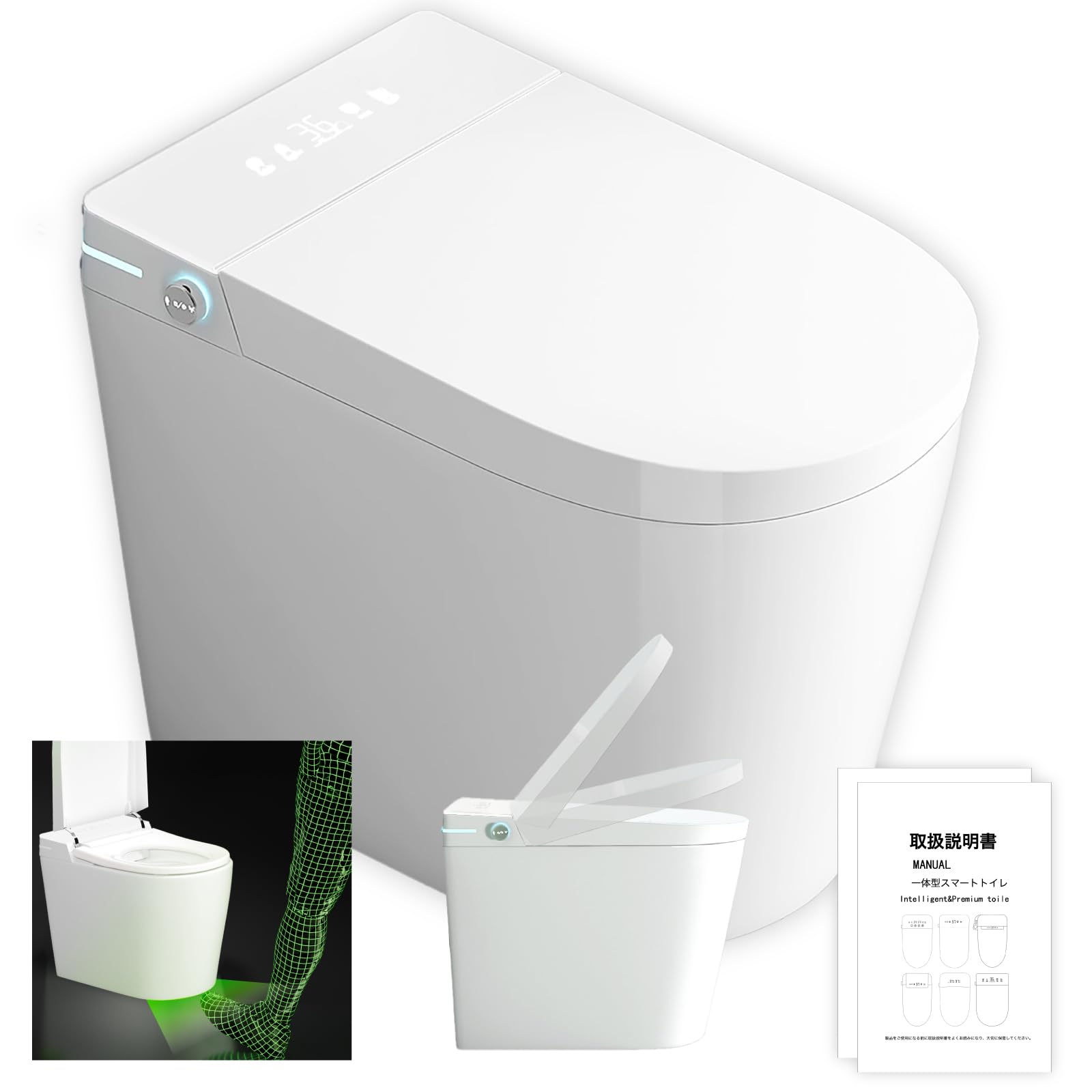 ＊りな＊MuMu全自動トイレ/ショート/ホワイト 未使用 Amazon.co.jp: MuMu トイレ 便器 便座 一体型便器 背面タンクレス 内蔵