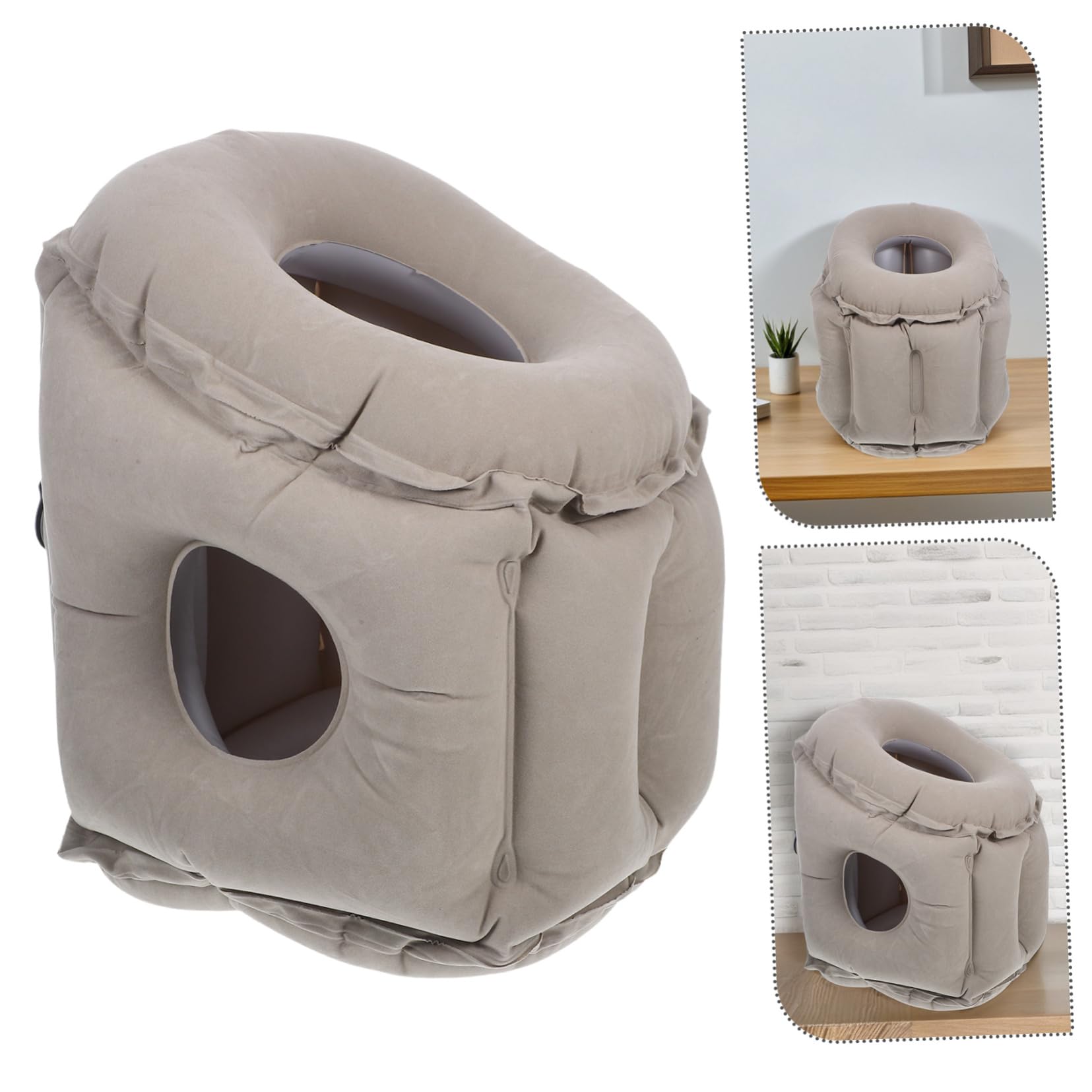 Almohada De Viaje Inflable para Dormir: Cojín Inflable para Aviones, Trenes Y Vagones - Almohada Inflable para Siestas En La Oficina, Fácil De Transportar