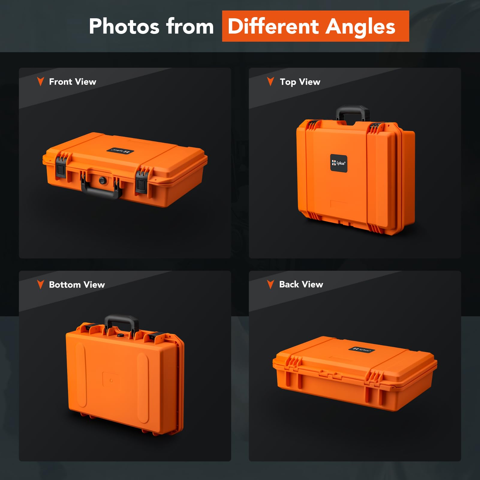 Lykus HC-4410 Maletín Estuche Case Impermeable con Espuma, Tamaño Interior 44x29x12 cm, Adecuada para Ordenador portátil, dron pequeño, videocámara, cámara de acción y Otros