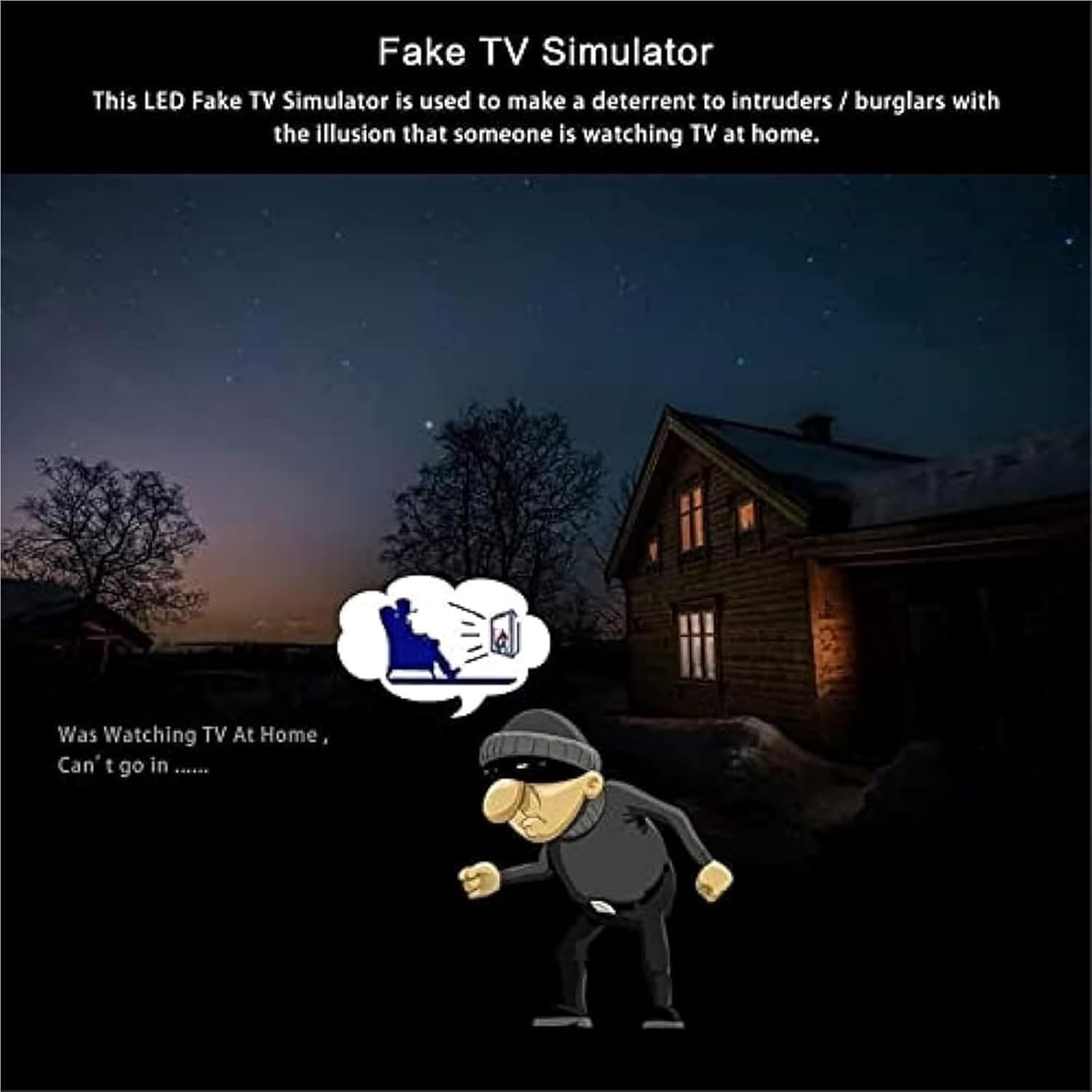 Fałszywy symulator telewizyjny z timerem i automatycznym włączaniem - czujnik zmierzchu antywłamaniowy dla bezpieczeństwa w domu w nocy