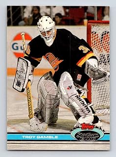 Hockey NHL 1991-92 Stadium Club #218 Troy Gamble NM Canucks